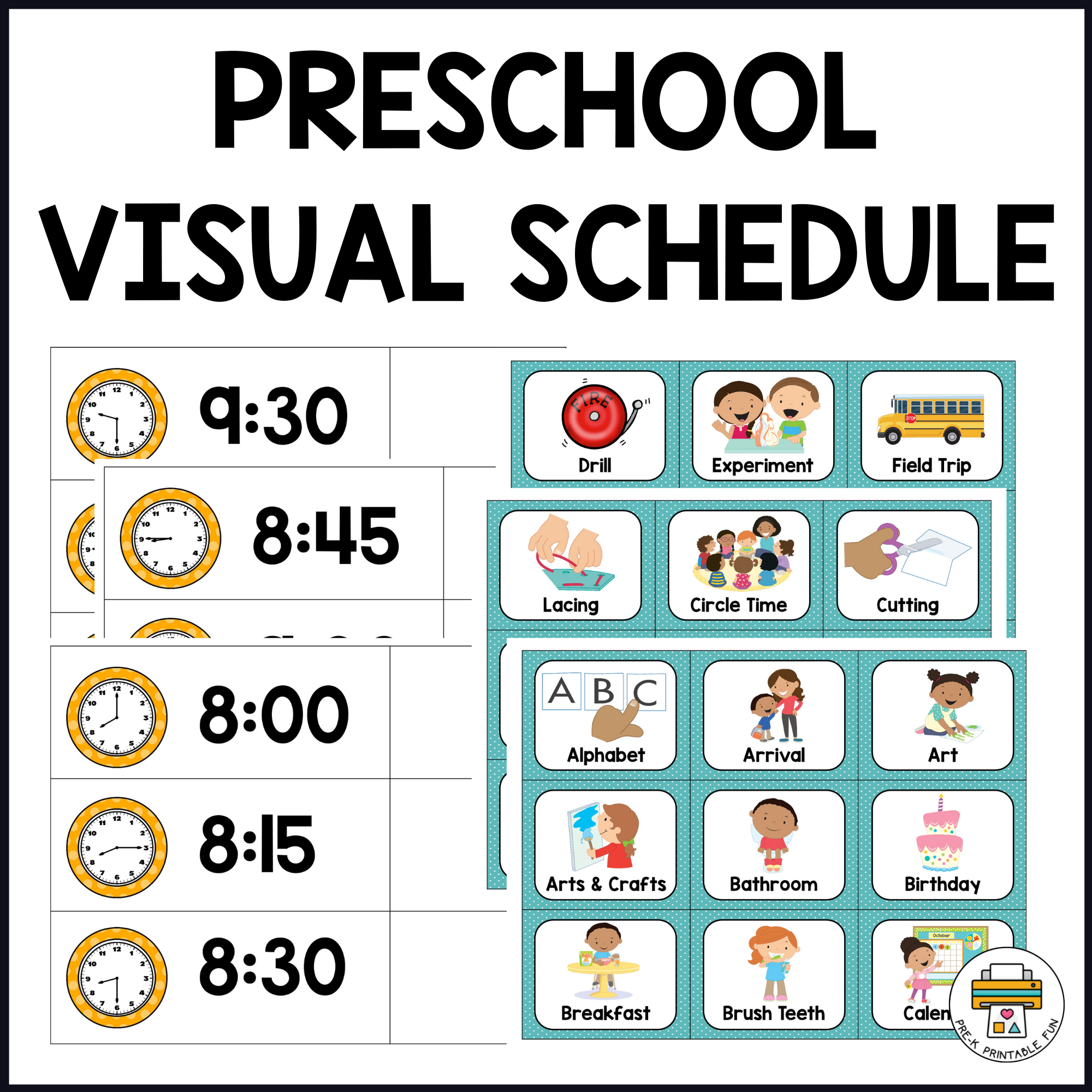 Printable Preschool Schedule Pictures