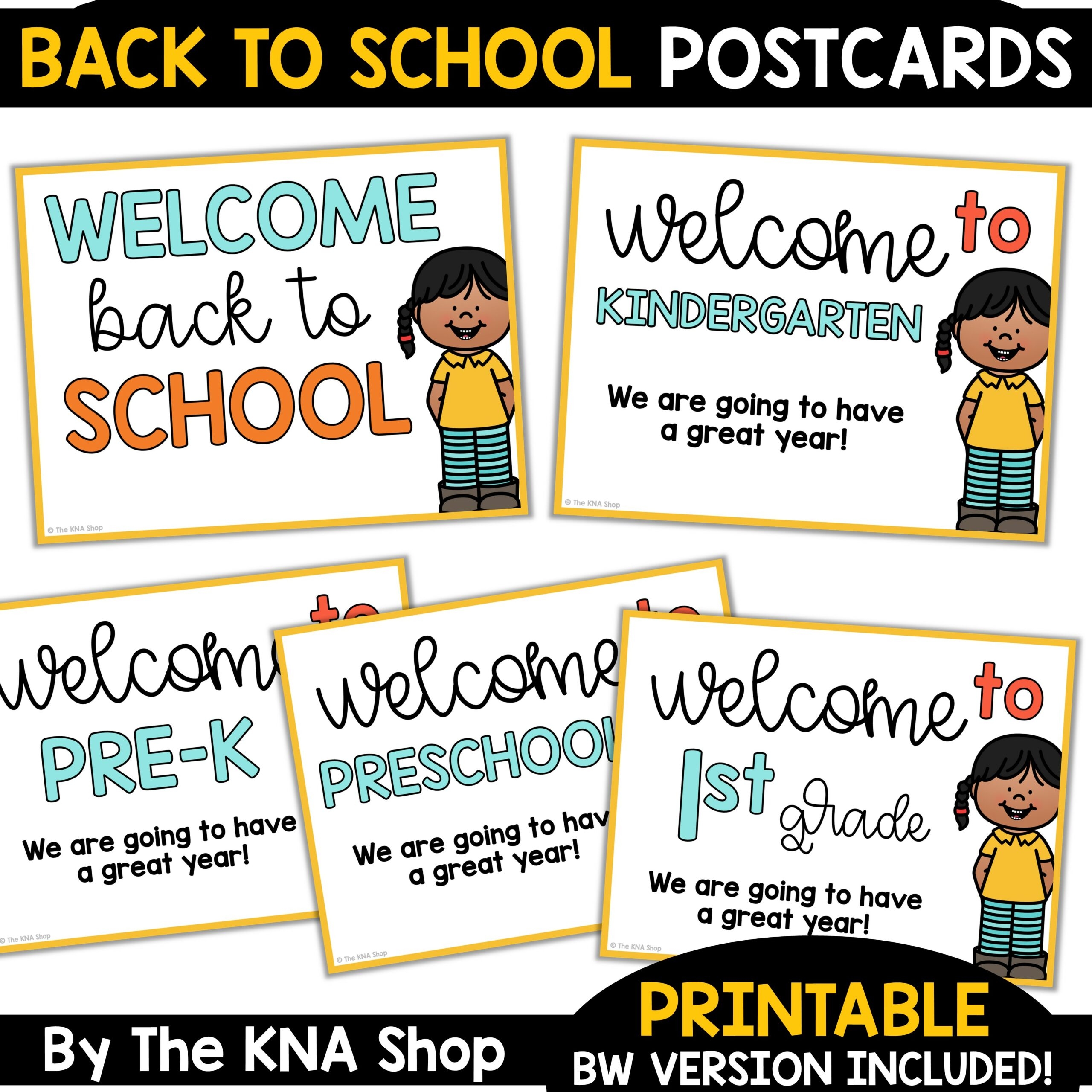 Welcome Back To School Postcards Editable