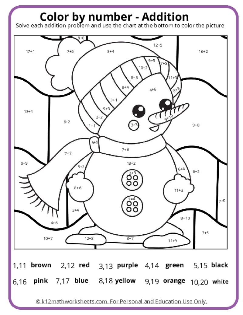 Printable Preschool Large Numbers Coloring Pages