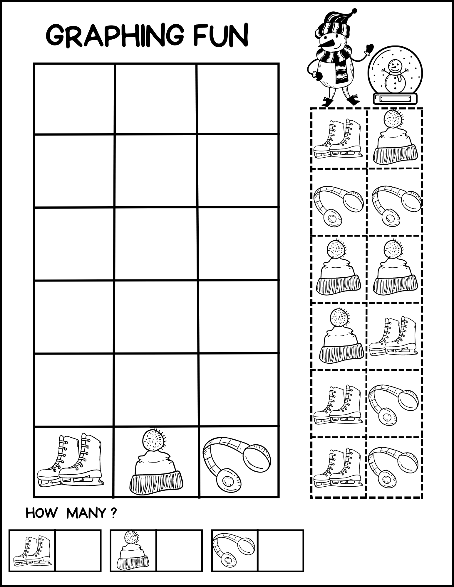 Winter Graphing Worksheets Winter Math Kindergarten Graphing Printable