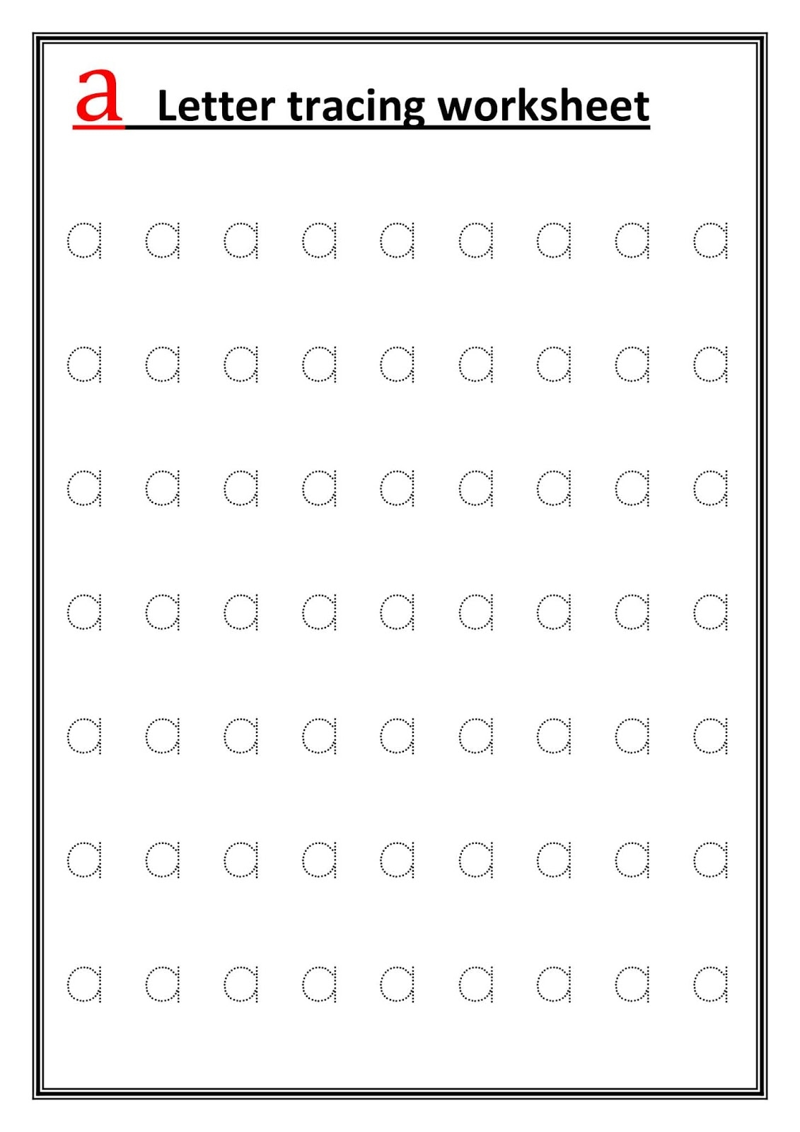 Worksheet4All Preschool Alphabet Tracing Worksheet Small Letter Abc Free Printable Preschool Worksheets
