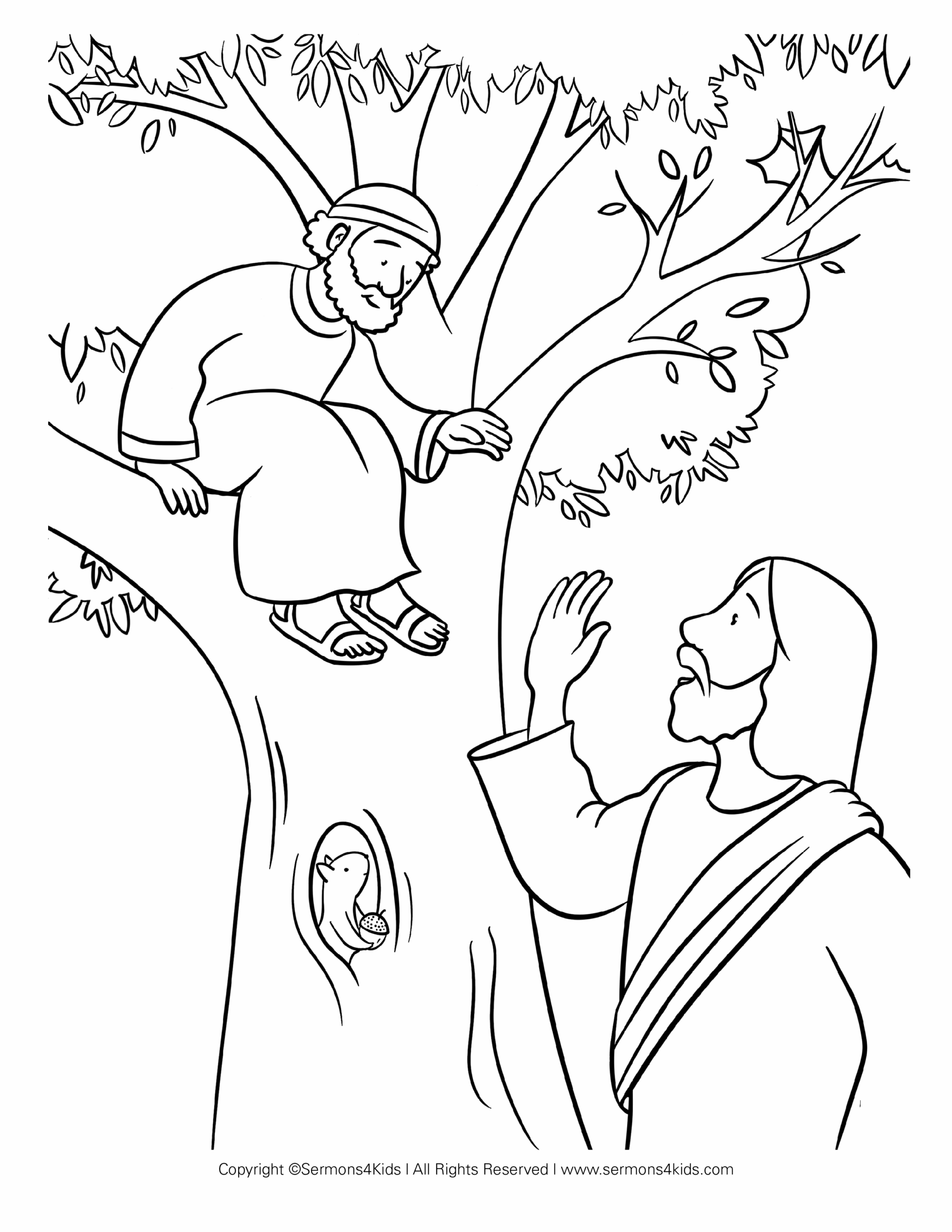 Zacchaeus And Jesus Children s Coloring Page From Sermons4Kids