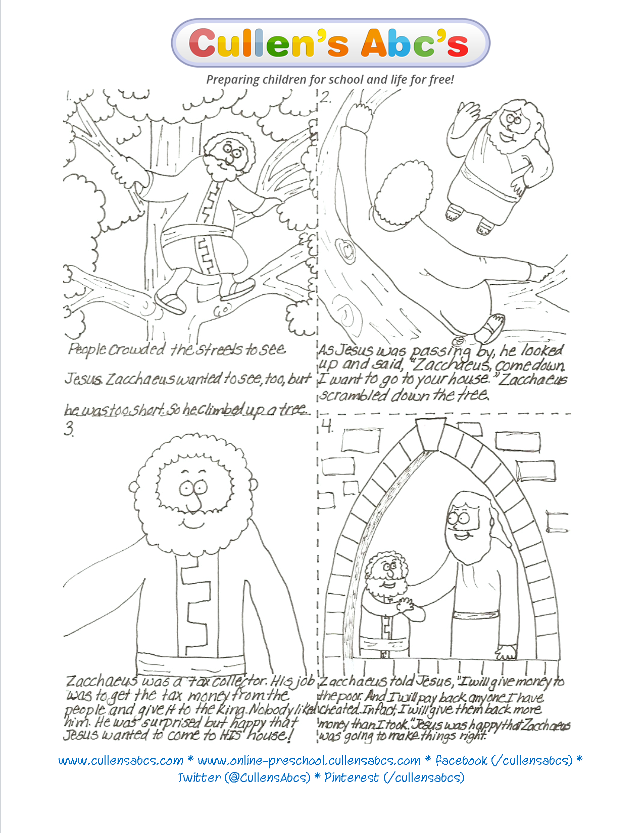 Zacchaeus Sequencing Free Children s Videos U0026 Activities