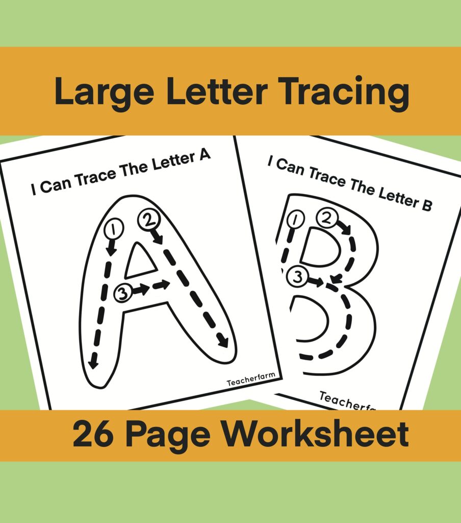 26 Large Alphabet Letters Upper Case Tracing Worksheets, Kindergarten … 26 Large Alphabet Letters Upper Case Tracing Worksheets, Kindergarten ...