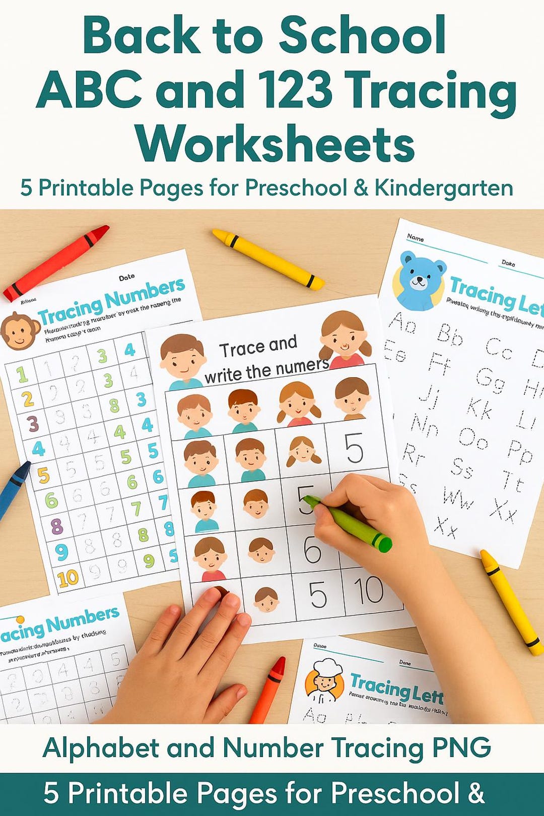 Abc And 123 Tracing Printables - Back to School ABC and 123 Tracing Worksheets | 5 Printable Pages for ...