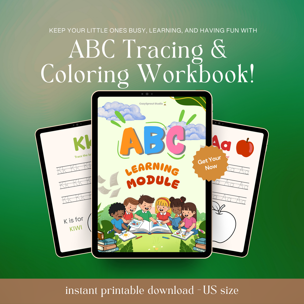 ABC Tracing & Coloring Fun 🌈 | Printable Kids Workbook (Ages 3–6) ABC Tracing & Coloring Fun 🌈 | Printable Kids Workbook (Ages 3–6)