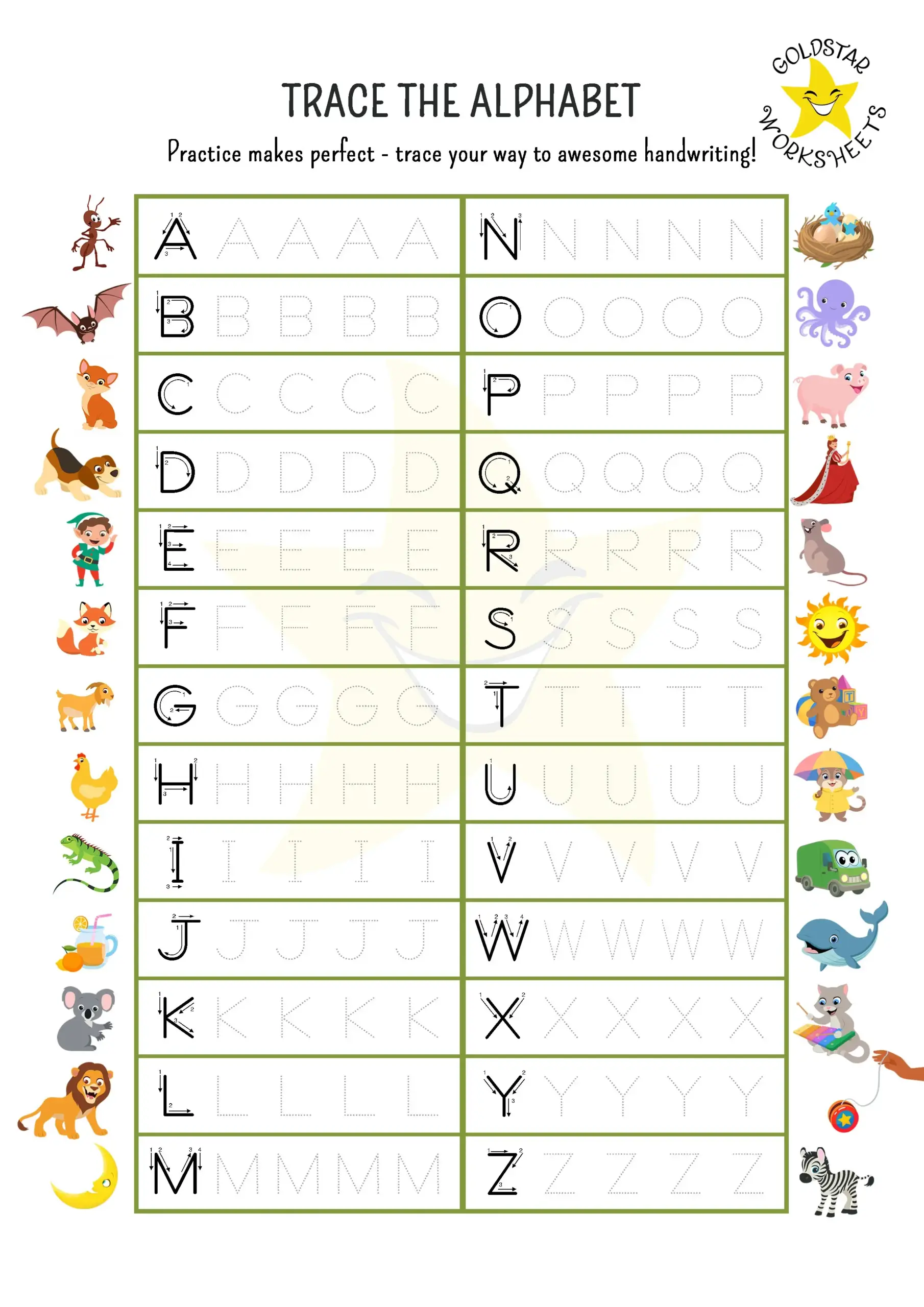 Abc Tracing Worksheets For Preschool - Dot The Letter Alphabet Kindergarten Worksheets For Little Dots | Free