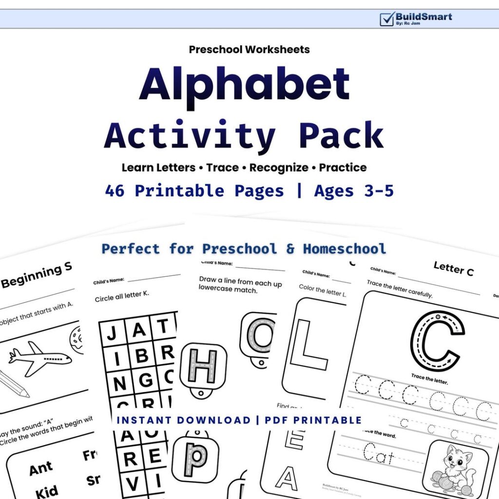 Alphabet Worksheets Preschool Ages 3-5 PDF | Letter Recognition Tracing … Alphabet Worksheets Preschool Ages 3-5 PDF | Letter Recognition Tracing ...