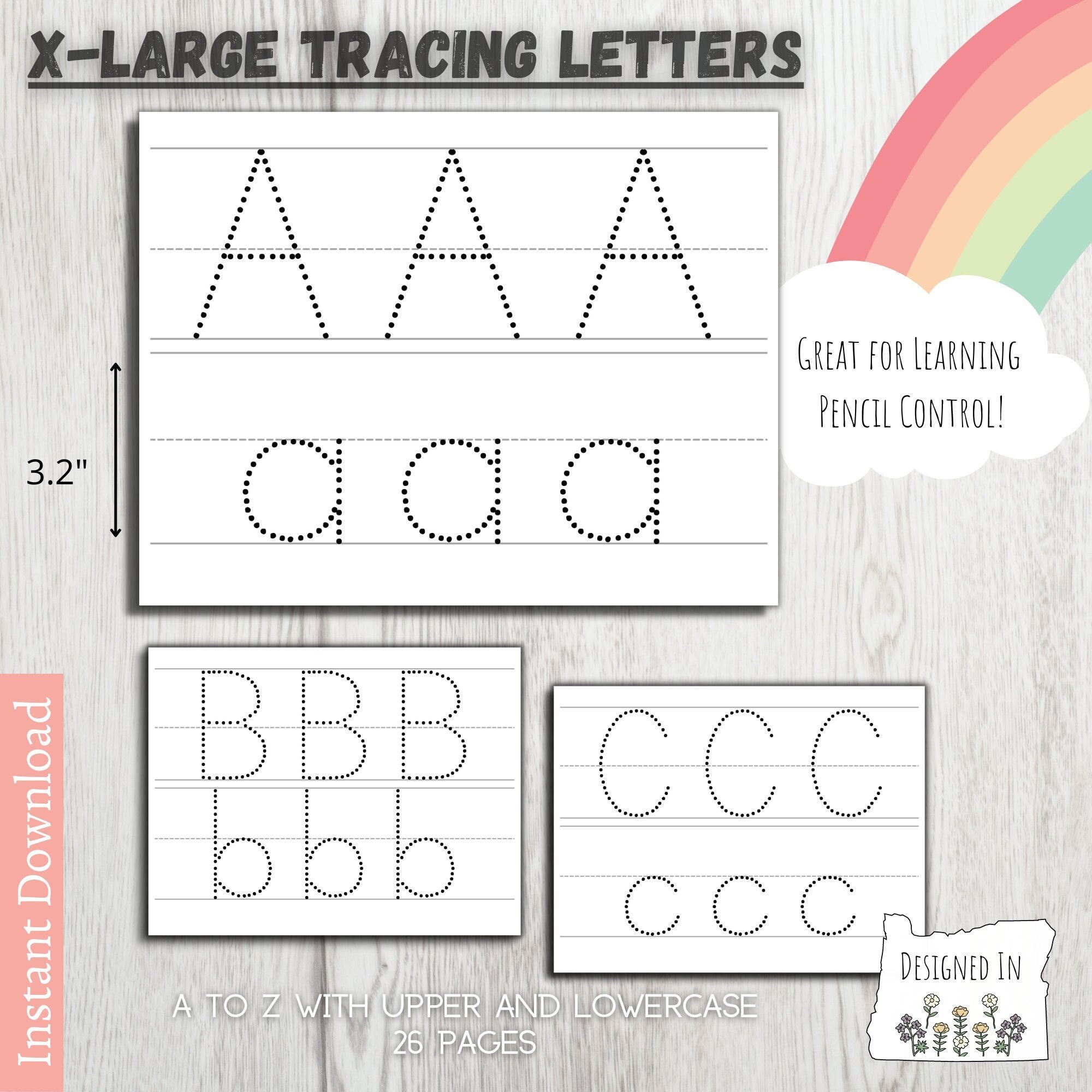 Big Letter Tracing For Preschoolers - Alphabet Tracing Printable | Large Letters for Preschool Curriculum ...