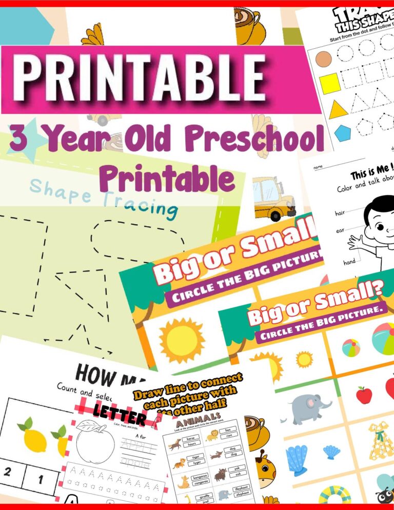 Early Childhood Beginner Worksheets For 3 Year Olds - 3-Year-Old Preschool Printables | Engaging Worksheets & Activities for ...