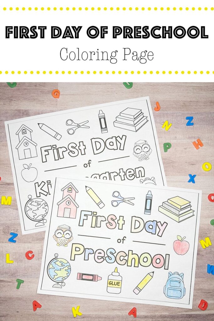 First Day of Preschool Coloring Page School Activities PreK Sheet First … First Day of Preschool Coloring Page School Activities PreK Sheet First ...
