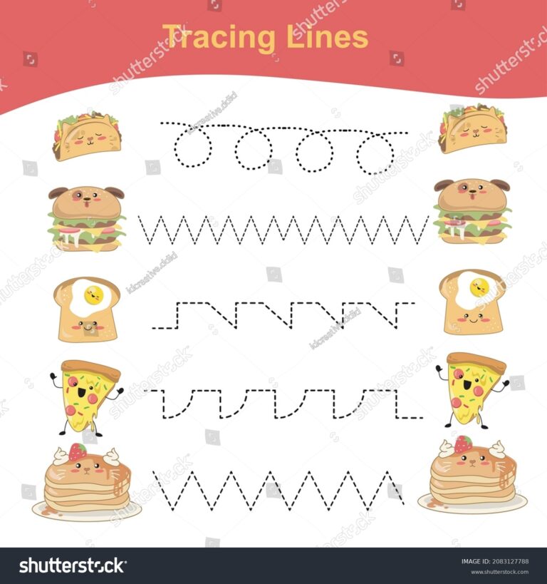 Food Tracing Worksheets For Preschoolers - Free Food Tracing Printables for Young Kids - Fun!