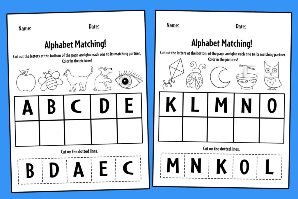 Free Alphabet Matching Worksheets For Kindergarten Free Printable Free Alphabet Matching Worksheets For Kindergarten Free Printable
