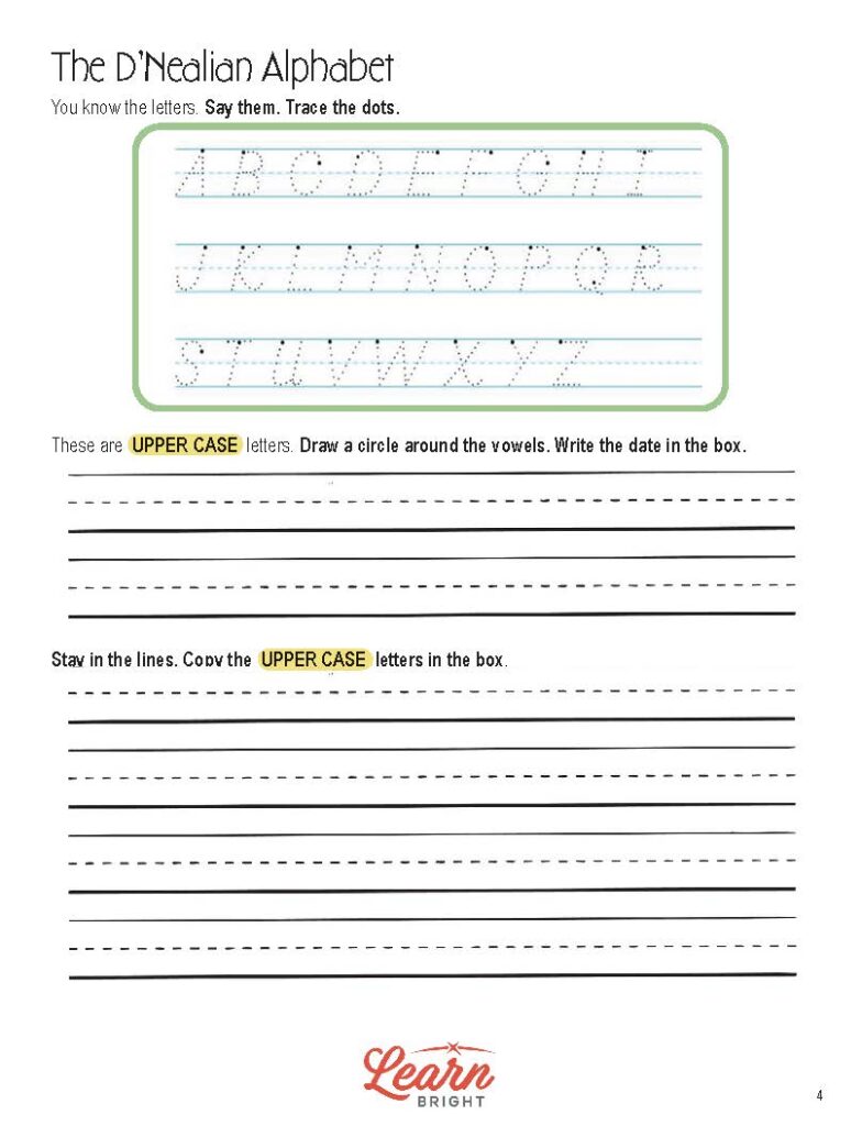Free D Nealian Handwriting Worksheets Printable - Preschool Coloring ...