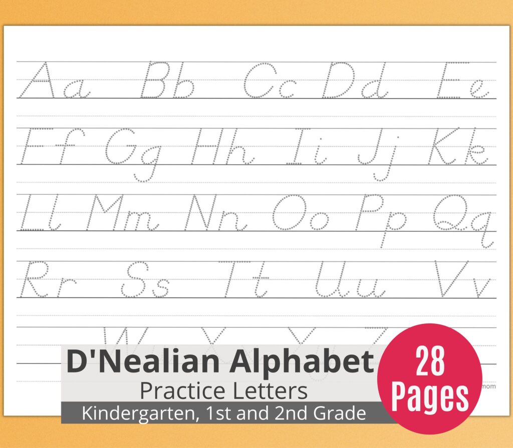 Free D'nealian Alphabet Tracing Worksheets For Kindergarten - Alphabet Handwriting Practice for Kids, Printable Letter Tracing ...