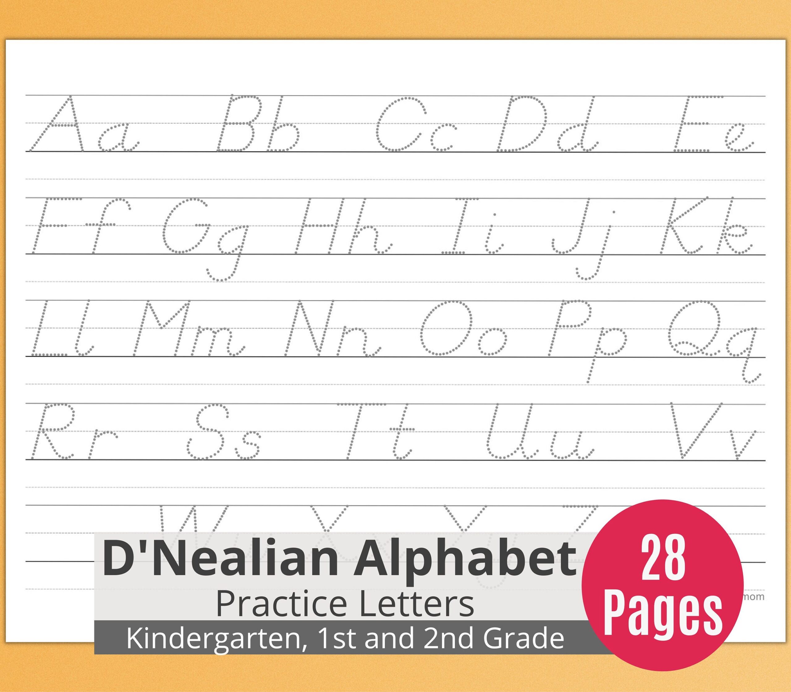 Free D'nealian Alphabet Tracing Worksheets For Kindergarten - Alphabet Handwriting Practice for Kids, Printable Letter Tracing ...