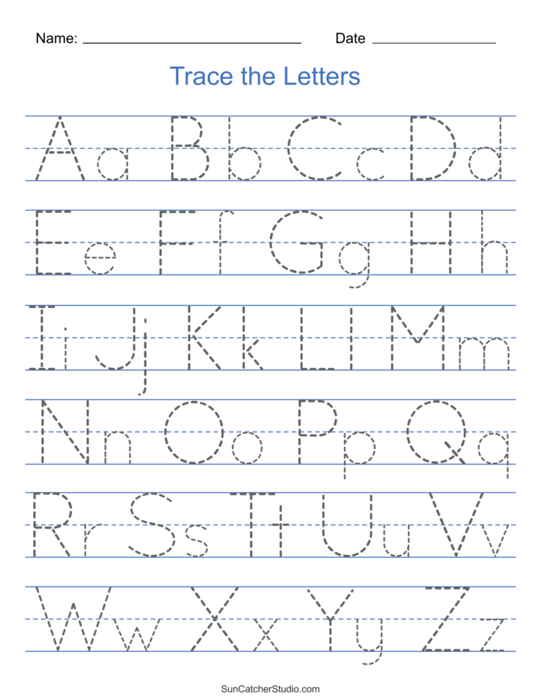 Free Kindergarten Worksheets Tracing Letters - Free Printable Alphabet Tracing Worksheets for Kindergarten | FREE ...