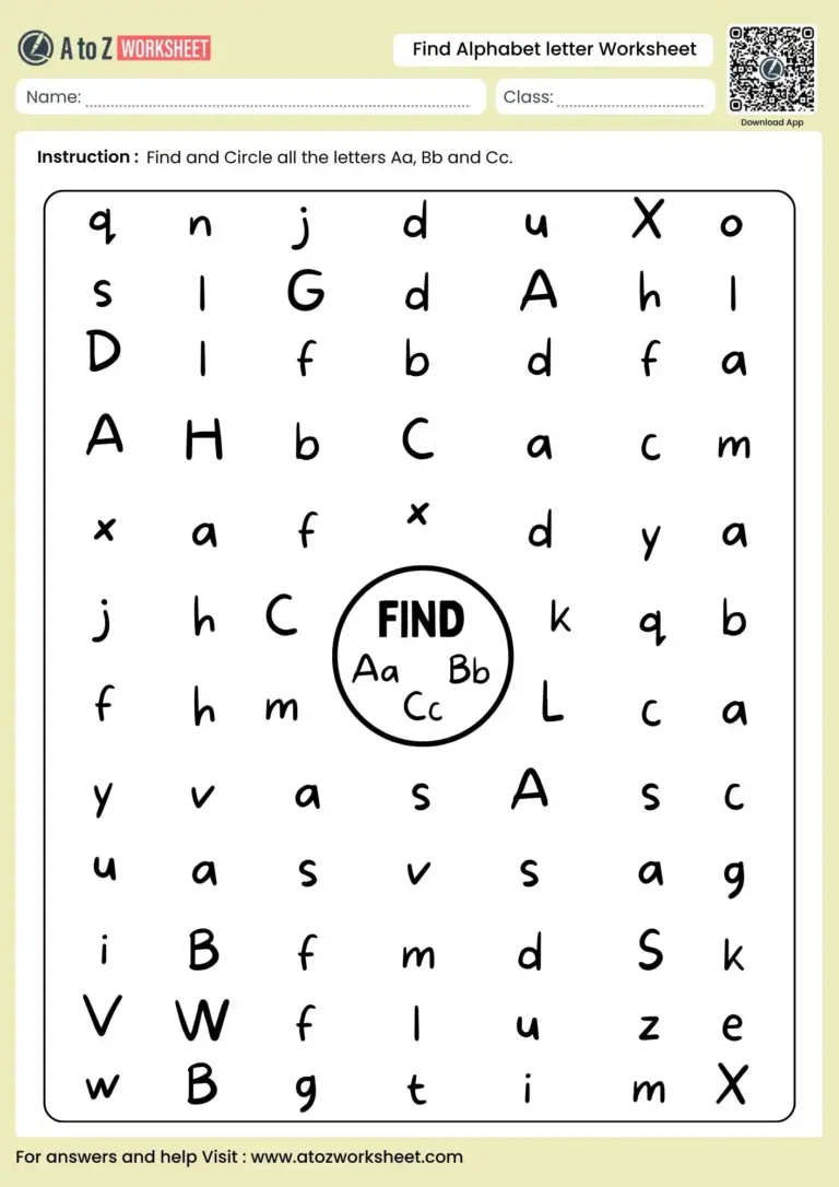 Free Letter Find Worksheets For Preschool - Alphabet Letter Find Worksheets (Free PDF For Kindergarten To Grade 1 ...