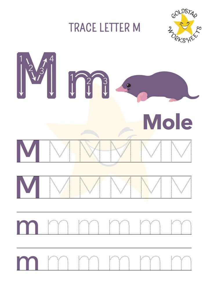 Free Letter M Tracing Worksheets – Mole, Moon & More Fun Designs … Free Letter M Tracing Worksheets – Mole, Moon & More Fun Designs ...
