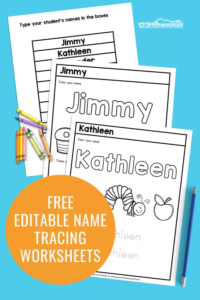 Free Name Tracing Worksheets for Kindergarten and Preschool | Editable … Free Name Tracing Worksheets for Kindergarten and Preschool | Editable ...