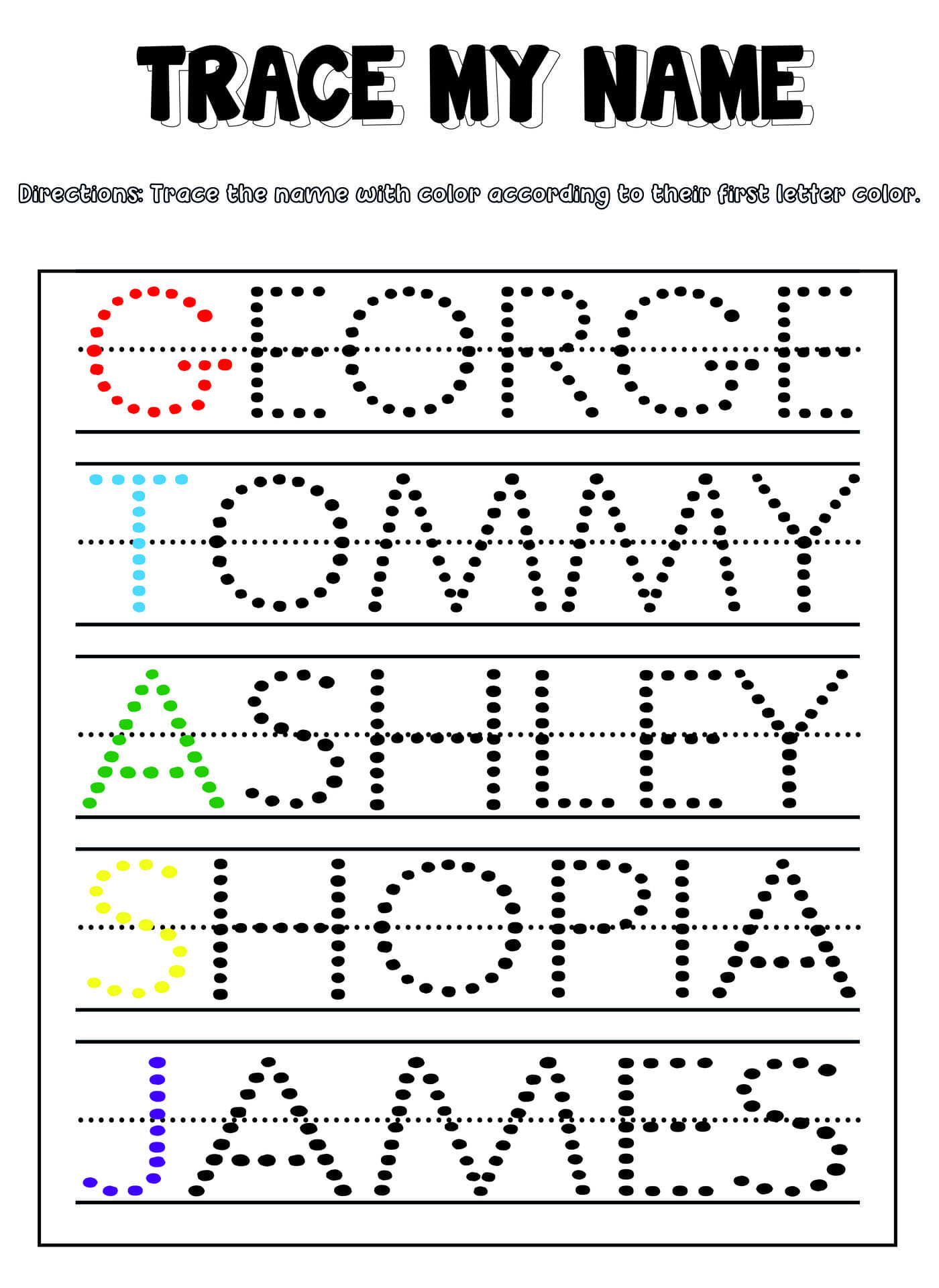 Free Preschool Name Tracing Templates - Printable Name Template For Preschool - Templates Printable