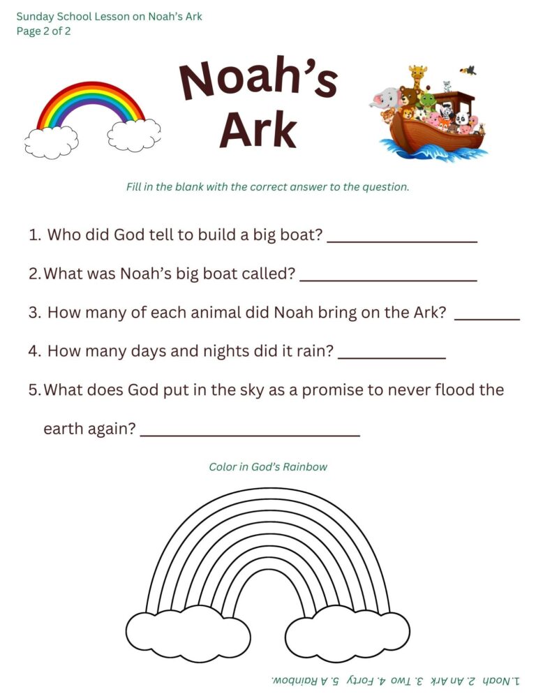 Free Preschool Sunday School Worksheets - Free Printables For Sunday School [2025]