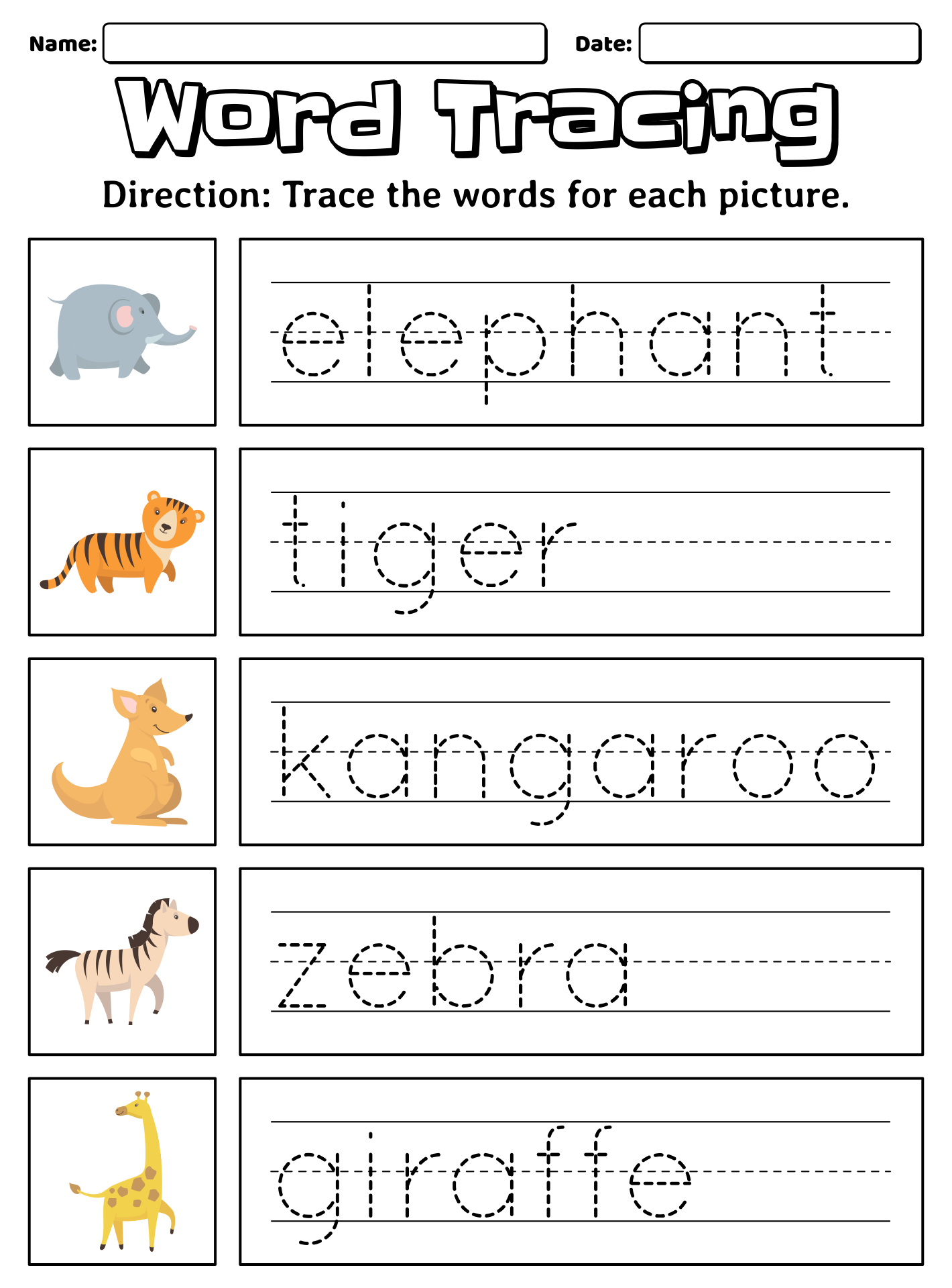 Free Preschool Tracable Preschool Words - Preschool Tracing Worksheets Word - 12 Free PDF Printables | Printablee
