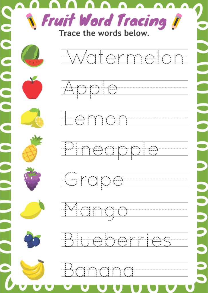 Free Preschool Traceable Preschool Words - Free Preschool Tracing Printables - Templates Printable