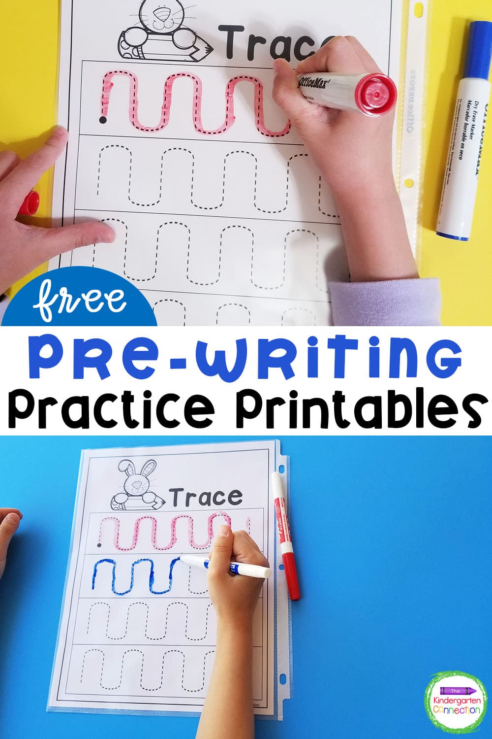 Free Print Writing Practice Generator For Preschool - Free Pre-Writing Printables - The Kindergarten Connection - Worksheets ...