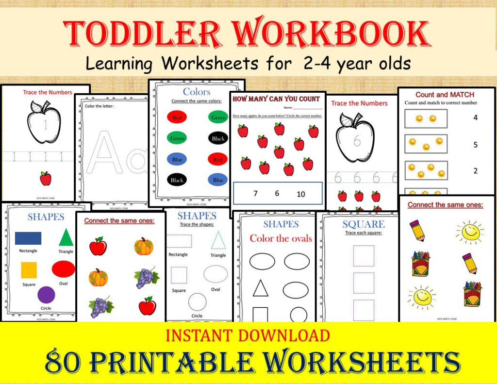 Free Printable 4 Year Old Worksheets – TODDLER WORKBOOK 80 Printable Worksheets, Kids Activities … Free Printable 4 Year Old Worksheets - TODDLER WORKBOOK 80 Printable Worksheets, Kids Activities ...