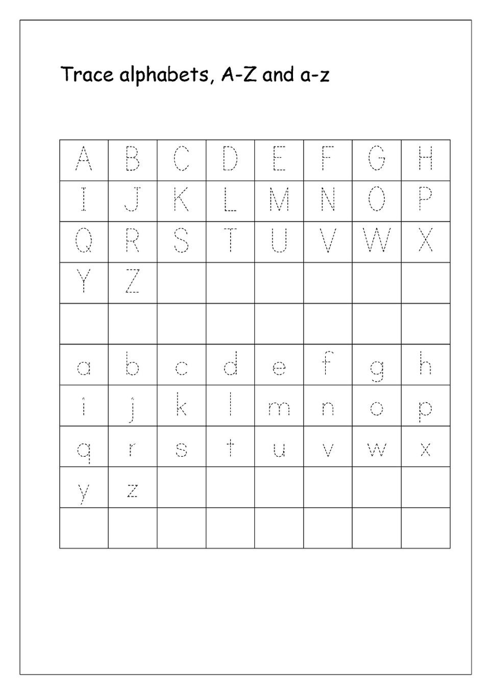 Free Printable A To Z Tracing Worksheets - Templates Printable