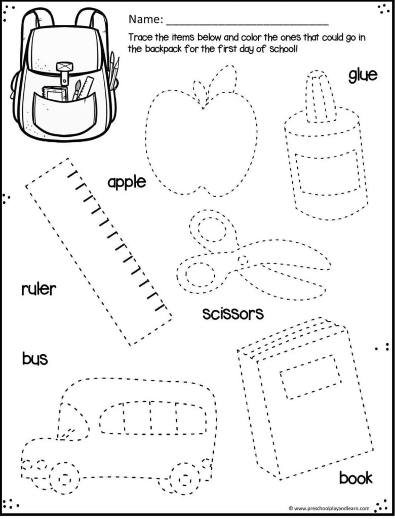 FREE Printable Back to School Pre-K Worksheets FREE Printable Back to School Pre-K Worksheets