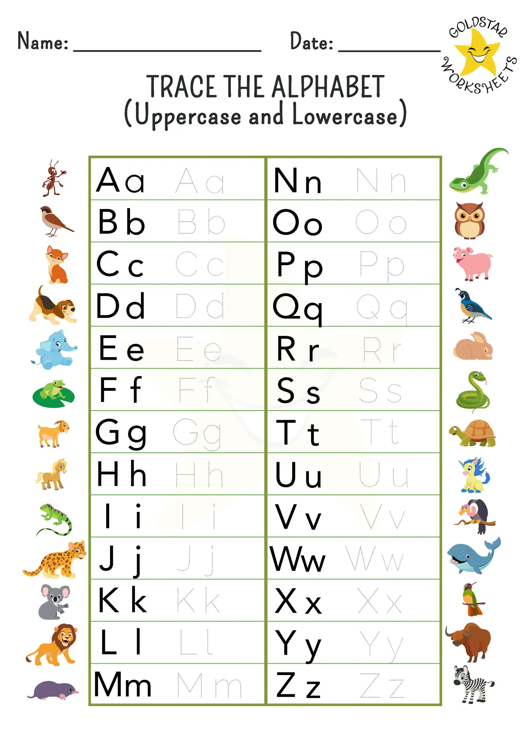 Free Printable Colorful Alphabet Tracing Worksheets - Free Printable Tracing Letters And Numbers Worksheets
