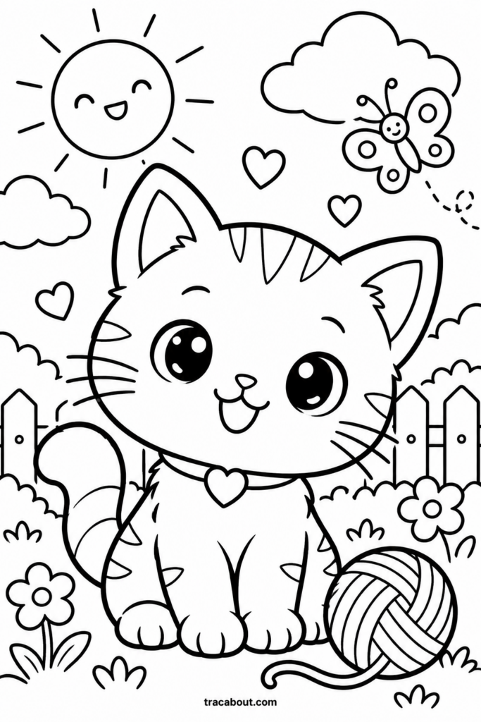Free Printable Coloring Worksheets For Preschoolers - Free Printable Cat Coloring Pages PDF (Kids & Toddlers)