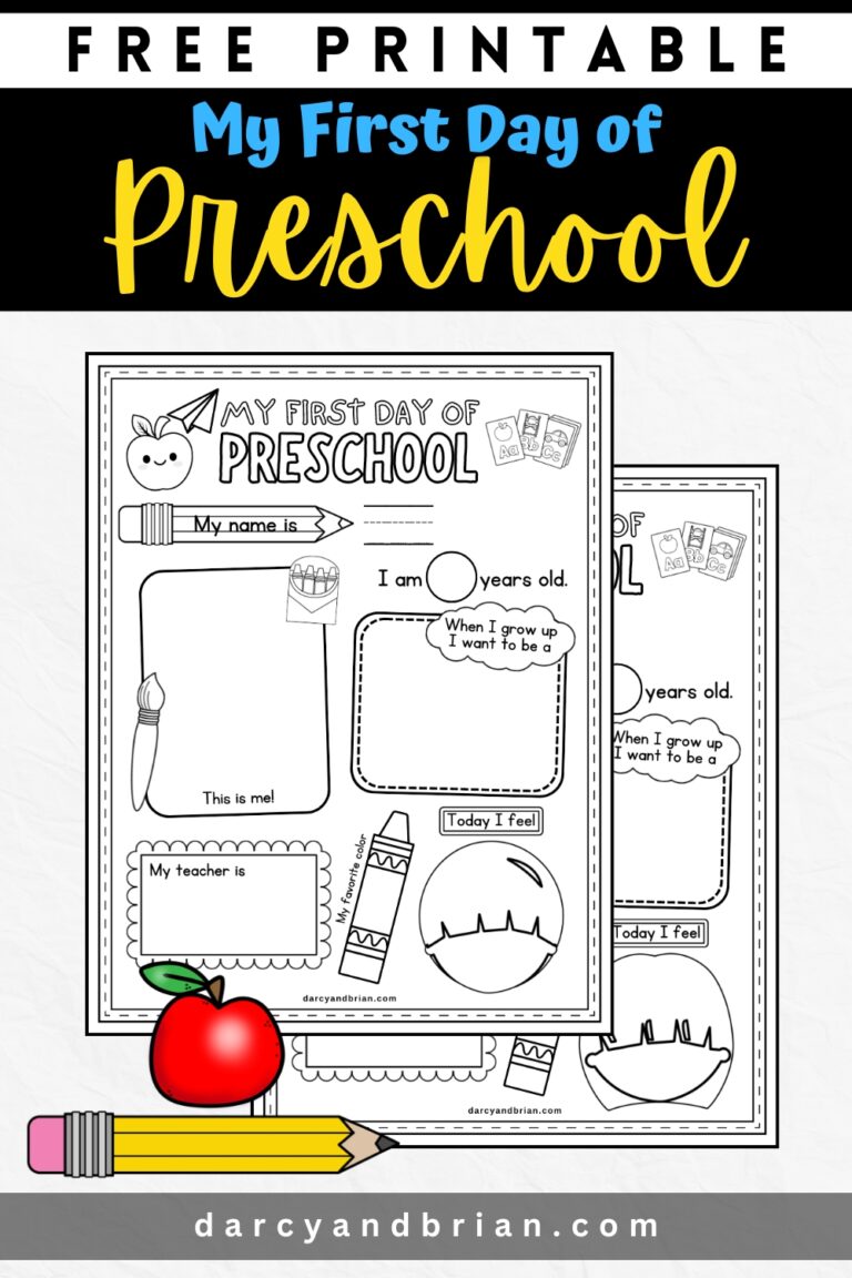 Free Printable First Day Of Preschool Worksheets - Printable First Day Of Preschool - Printables Templates Free