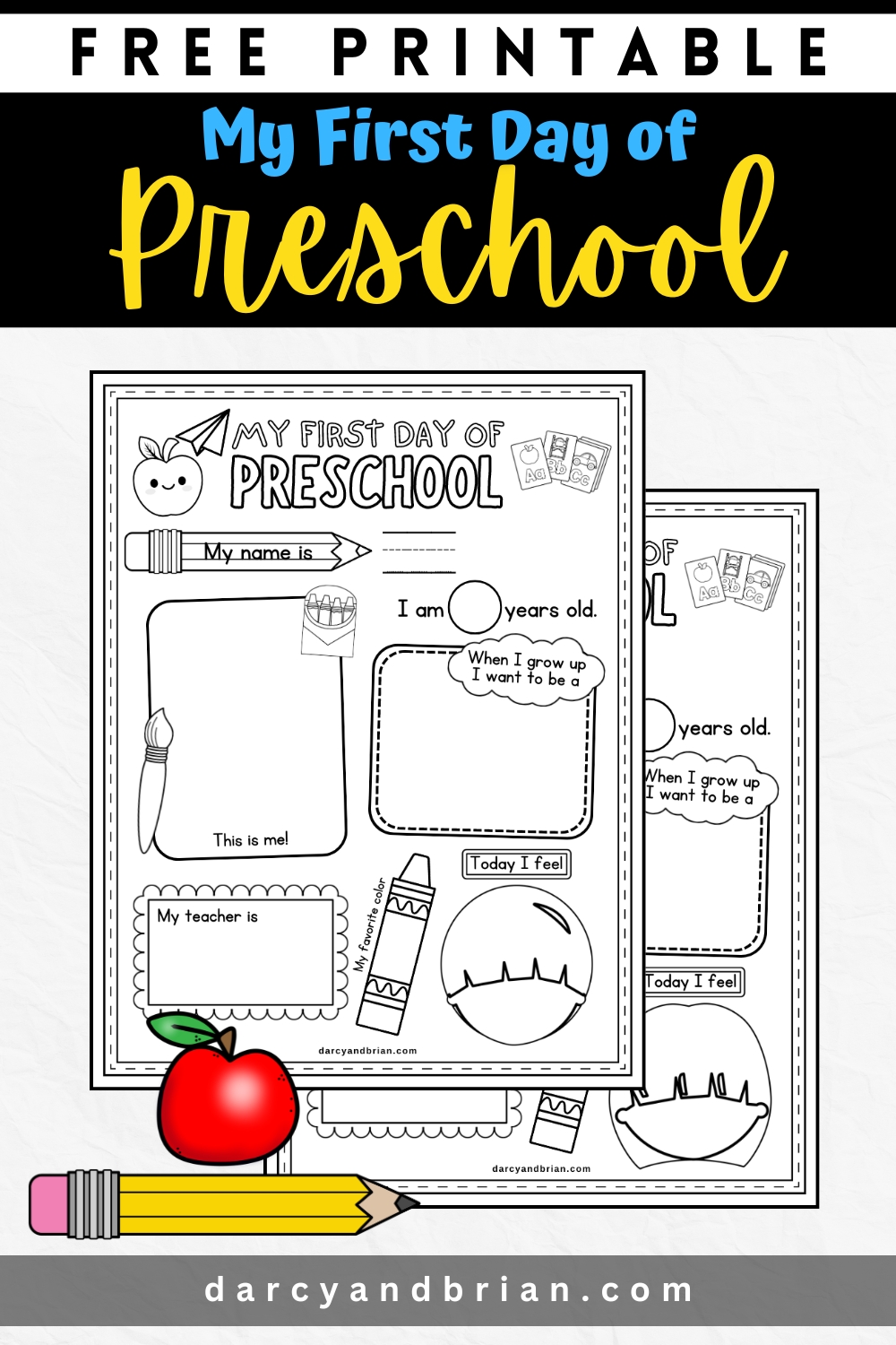 Free Printable First Day Of Preschool Worksheets - Printable First Day Of Preschool - Printables Templates Free