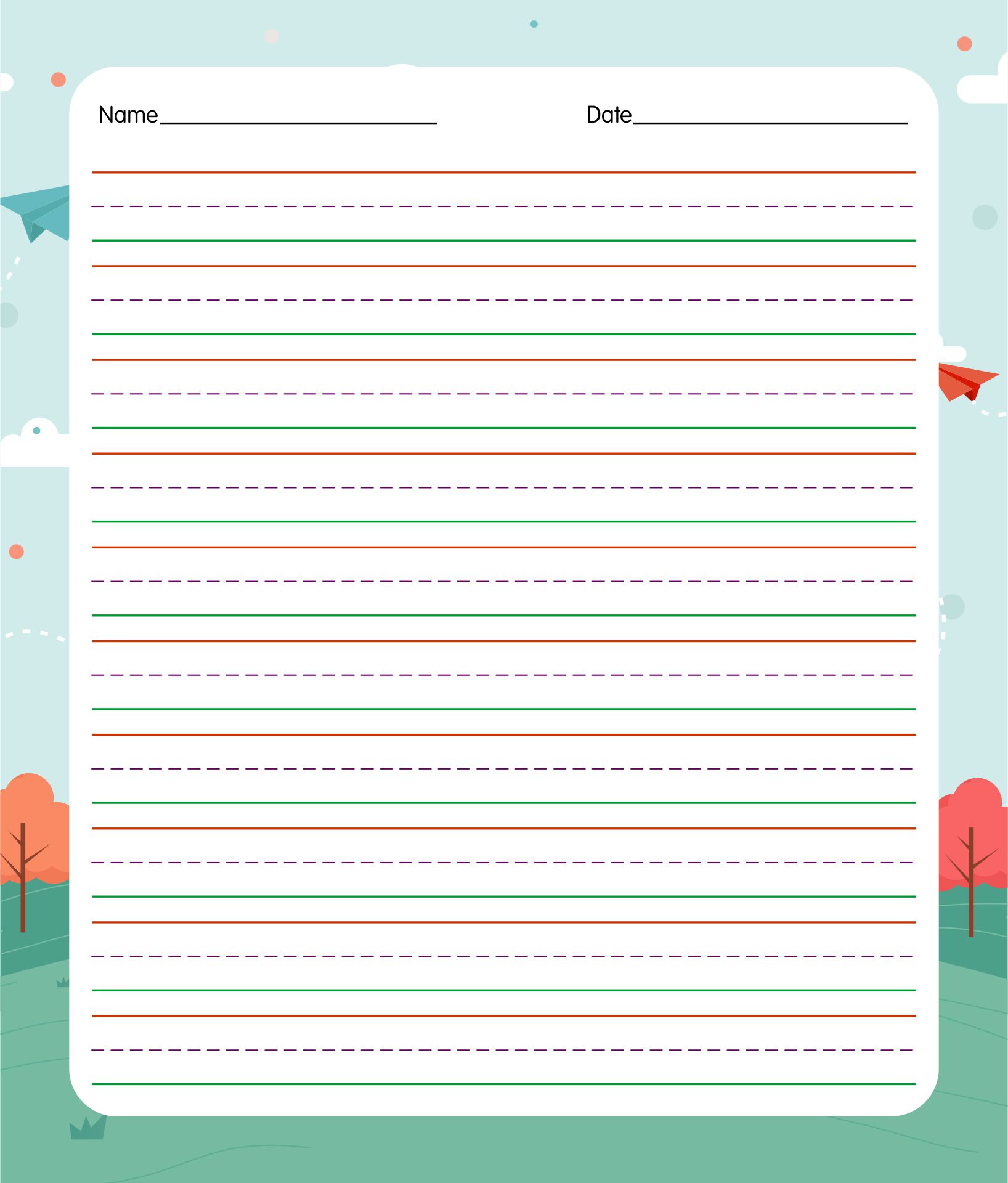 Free Printable Handwriting Paper For Preschoolers - Handwriting Paper - 10 Free PDF Printables | Printablee