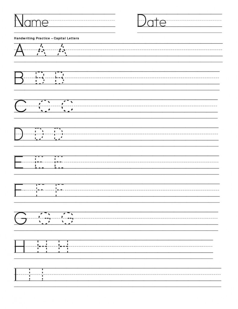 Free Printable Handwriting Worksheets For Preschool - Printable Worksheets