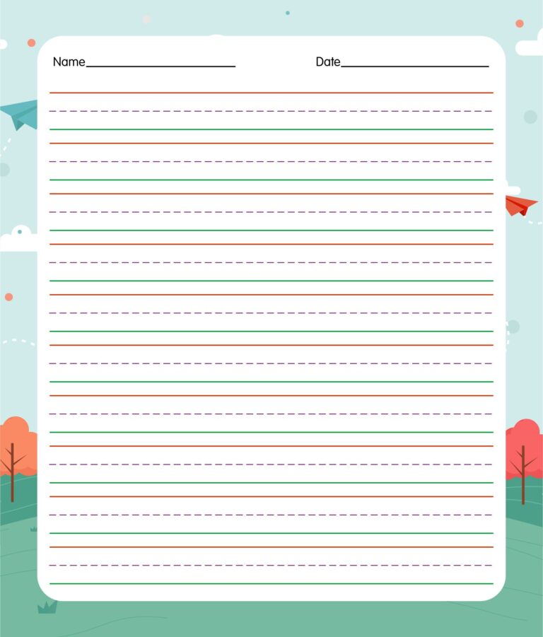 Free Printable Lined Paper For Preschool - Lined Paper Printable Kindergarten