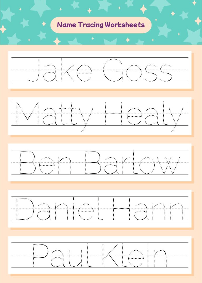 Free Printable Name Tracing Worksheets For Preschool - 6 Best Images of Free Printable Kindergarten Name Writing Worksheets ...