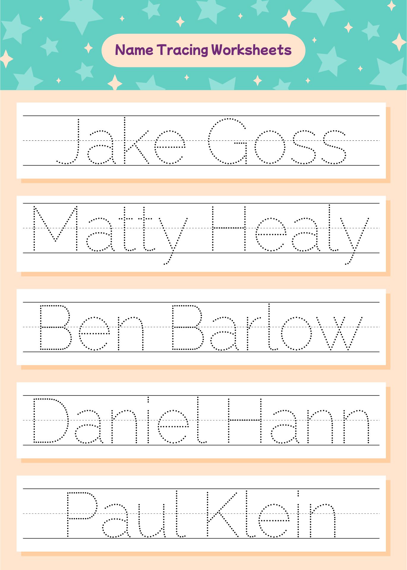 Free Printable Name Tracing Worksheets For Preschool - 6 Best Images of Free Printable Kindergarten Name Writing Worksheets ...