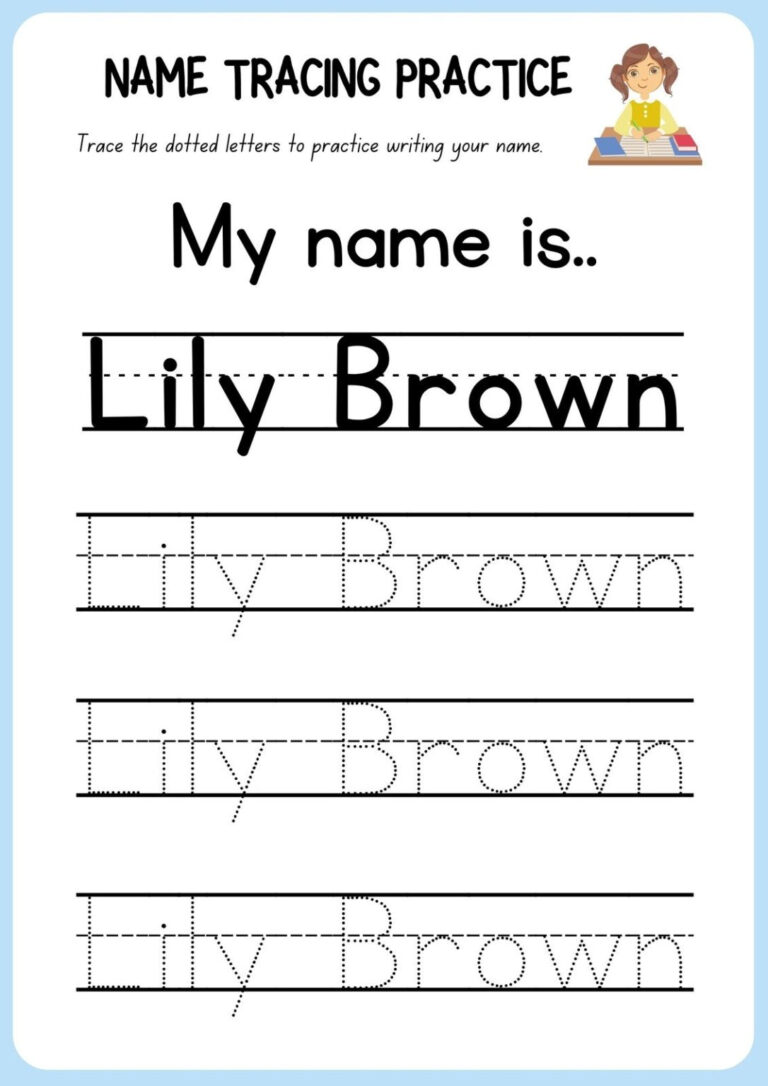 Free Printable Name Tracing Worksheets For Preschoolers - Name Tracing Booklet - Name Tracing Worksheets