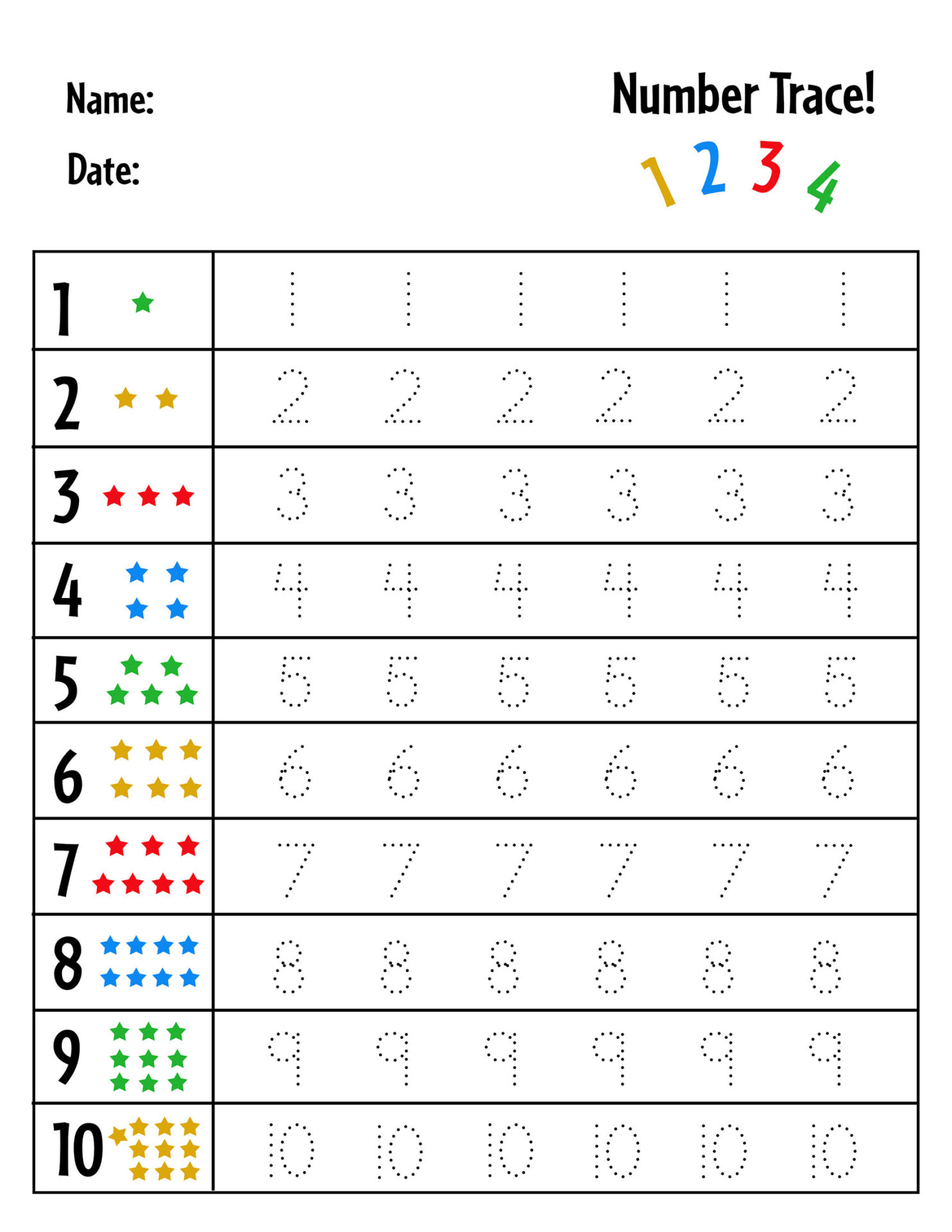 Free Printable Number Tracing Sheets Foe Pre School - Preschool Tracing Worksheets For Practice Preschool Tracing Tracingfree ...