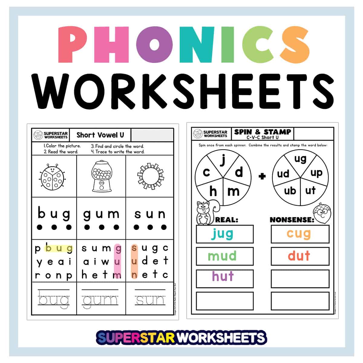 Free Printable Phonics Worksheet For Preschool - Free Preschool & Kindergarten Phonics Worksheets - Printable ...