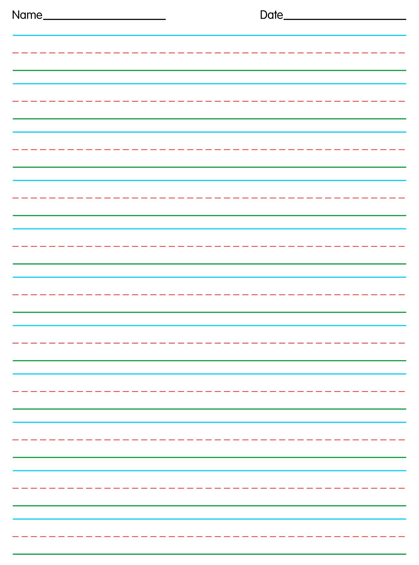 Free Printable Pre-K Handwriting Paper - Free Printable Preschool Lined Paper at Martha Blackwell blog