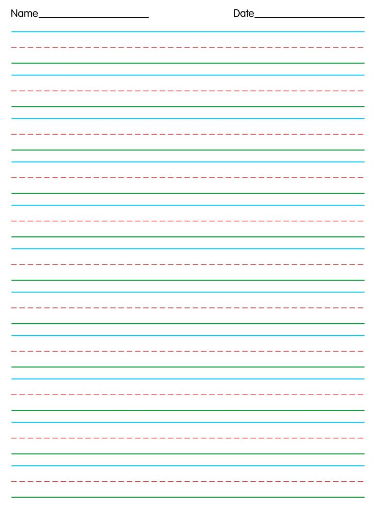 Free Printable Pre K Handwriting Paper - Free Printable Preschool Lined Paper at Martha Blackwell blog