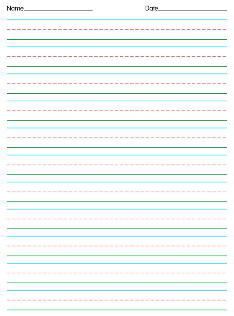 Free Printable Pre K Handwriting Paper - Free Printable Preschool Lined Paper at Martha Blackwell blog