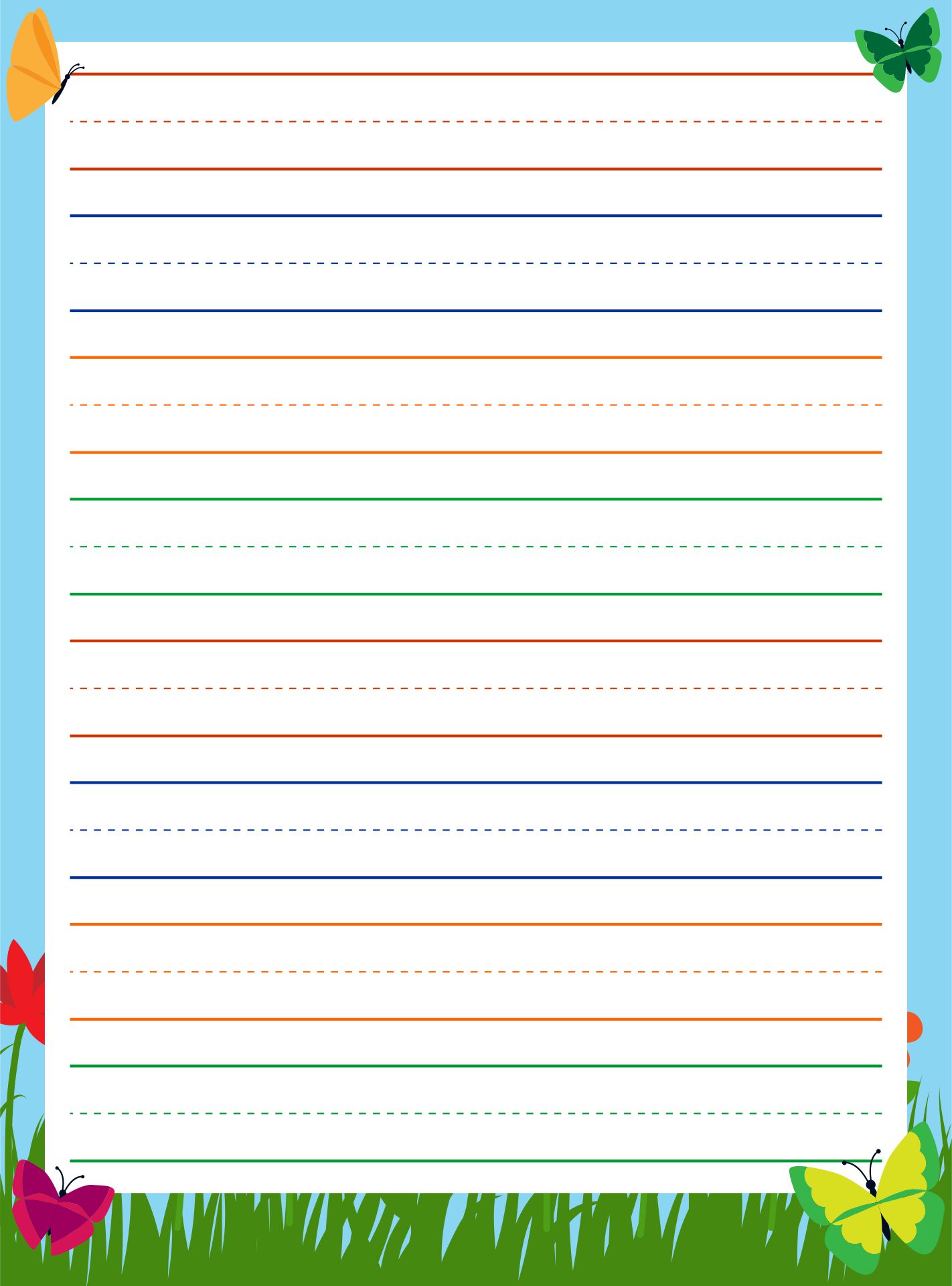 Free Printable Pre K Writing Paper - Kindergarten Paper - 10 Free PDF Printables | Printablee