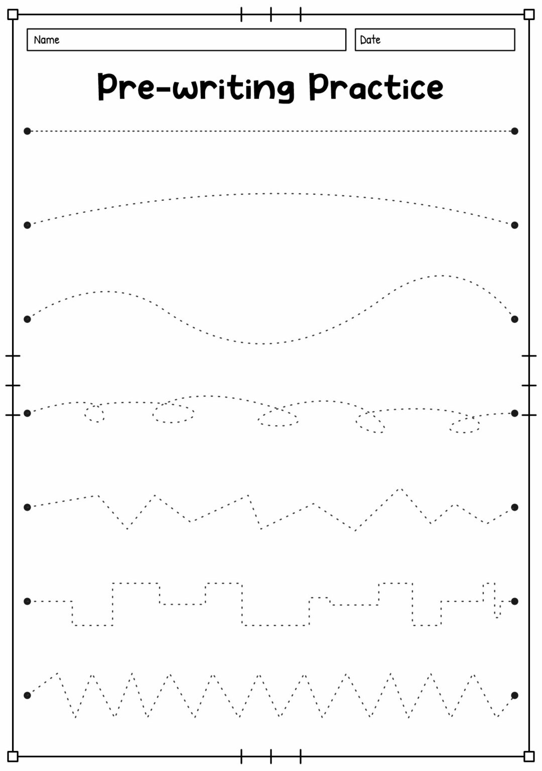 Write Drawing Printable Free Printable Pre Writing Sheets - Printable Preschool Worksheets