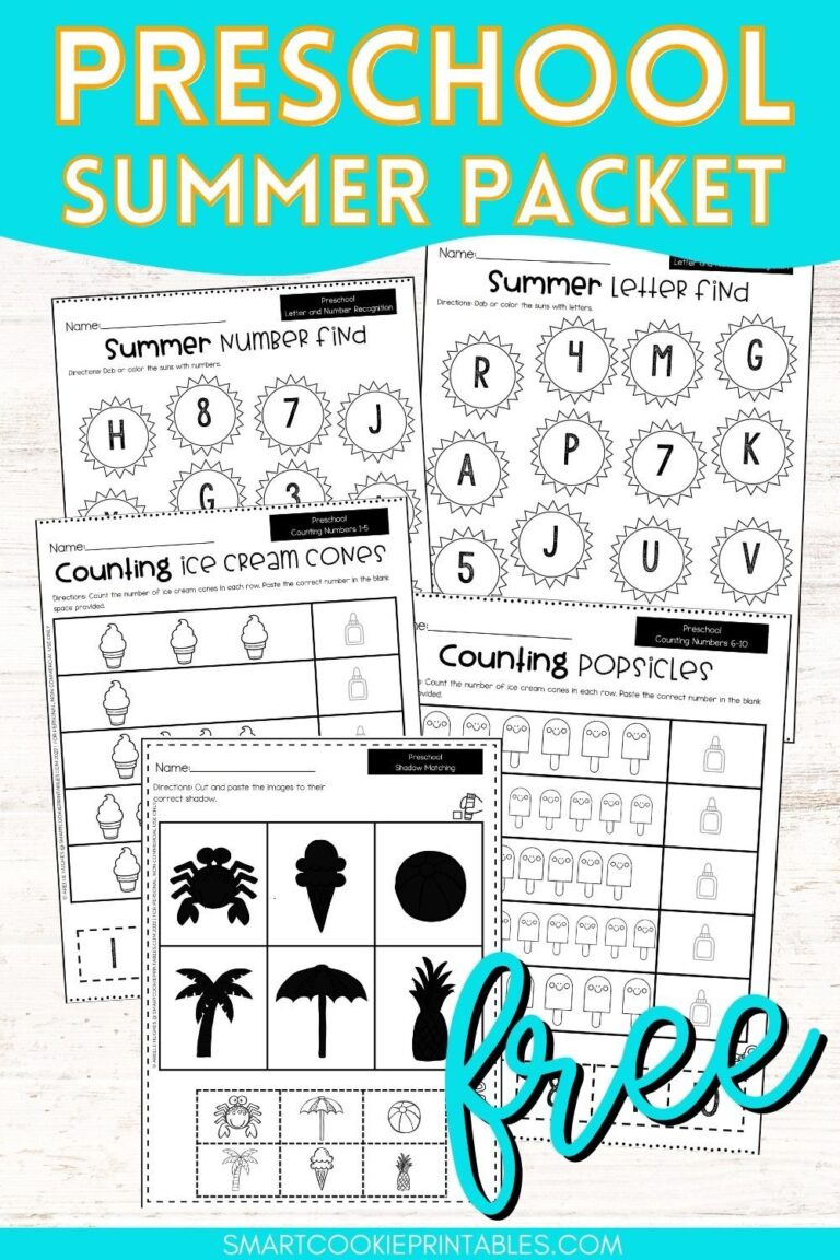 Free Printable Preschool Worksheet Packets at Chloe Kendall blog
